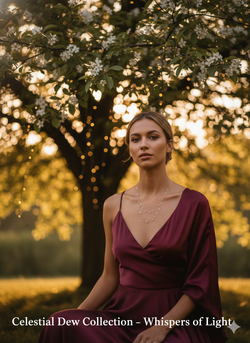 "Crystal Dew" Artisan Resin Jewelry Set | Elegant Water Drop Necklace & Raindrop Earrings for Women
