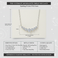 D Color VVS1 Moissanite Smile Necklace for Women - Genuine S925 Sterling Silver Curved Diamond Pendant - Sparkling Lab-Created Diamond Jewelry - Elegant Gift for Her