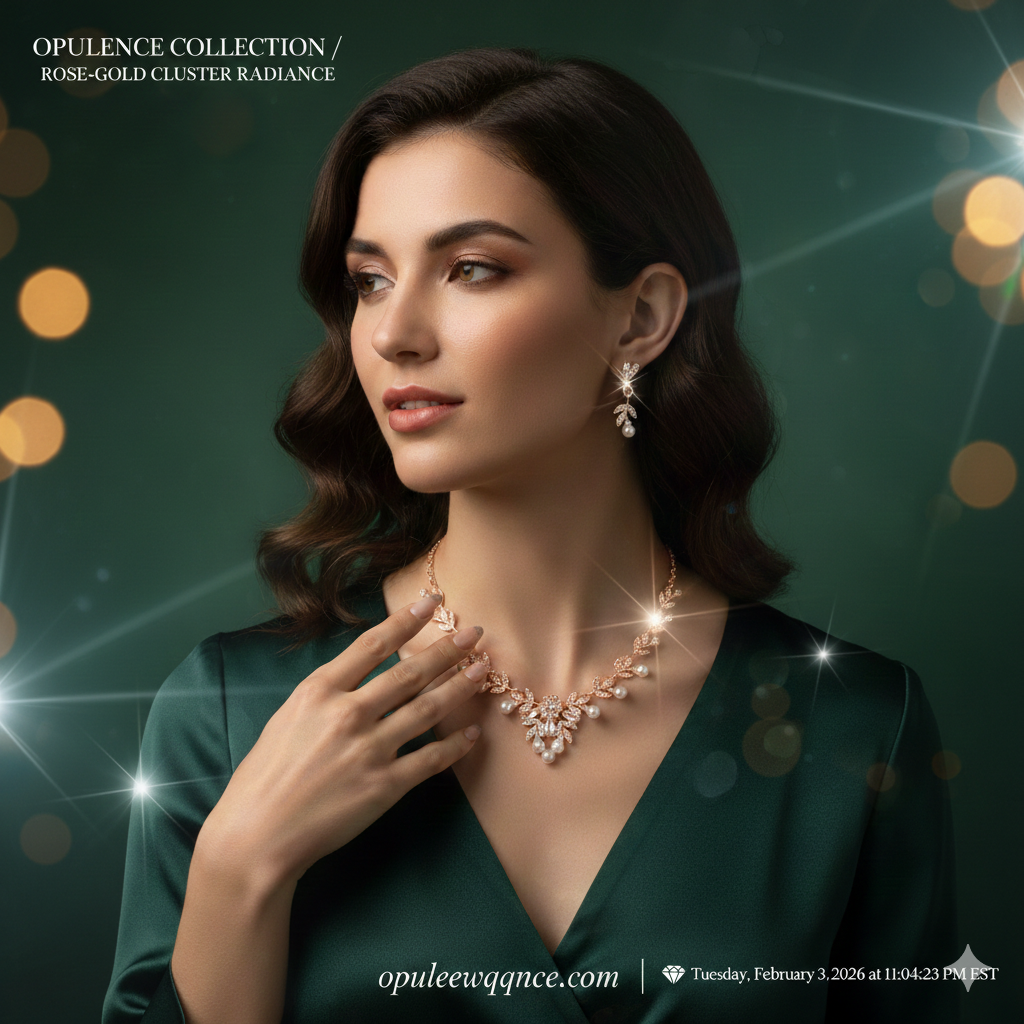 Elegant Sparkling Rhinestone Wedding Jewelry Set for Brides | Silver-Plated Geometric Necklace & Earrings Set for Bridesmaids, Prom & Formal Parties