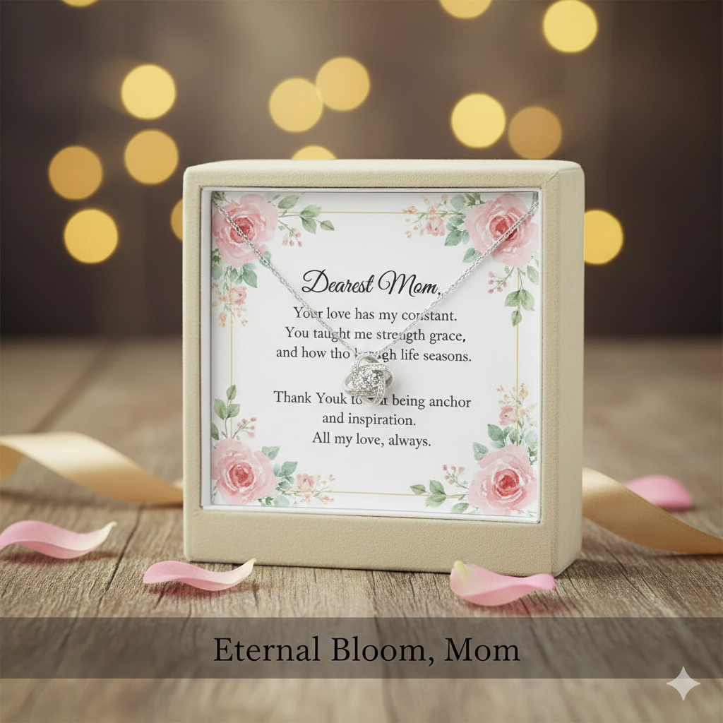 Heartfelt To My Mom Necklace with Keepsake Message Card | Perfect Mother’s Day & Christmas Jewelry Gift