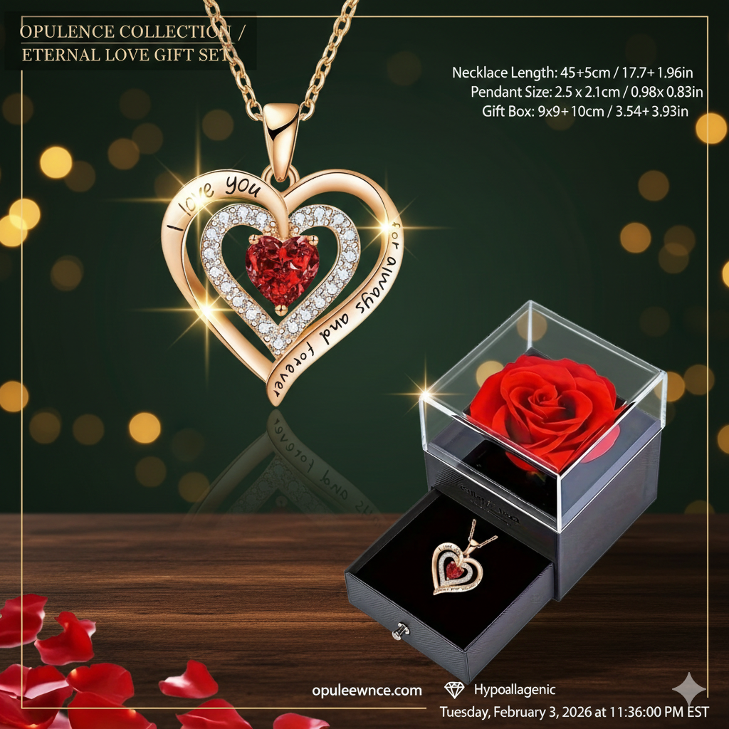 Luxury Radiant Red Zirconia Statement Necklace | Elegant Rose Gold Tone Wedding Jewelry for Brides & Women | Exquisite Gift Set for Special Occasions