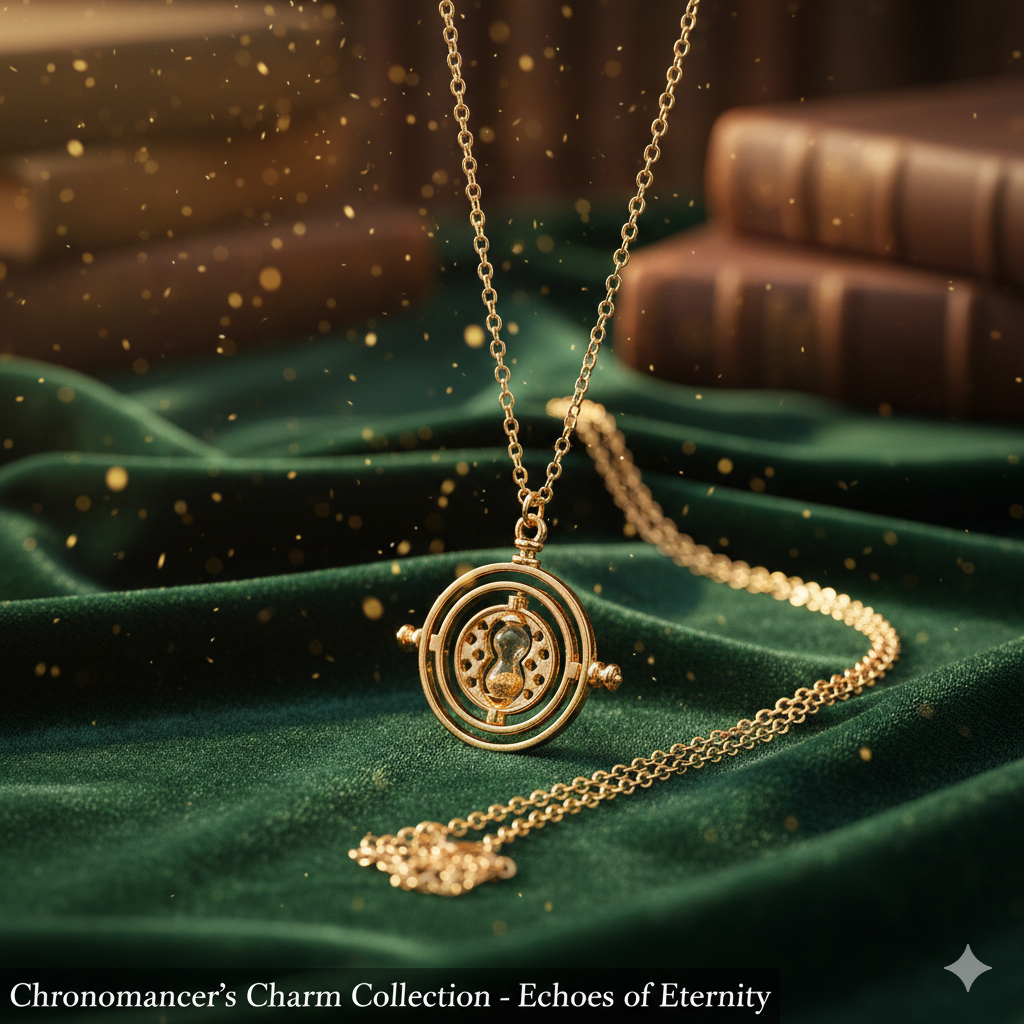 Retro Rotating Hourglass Necklace - 360° Spinning Time Converter Prop for Magic Fans & Cosplay Gift